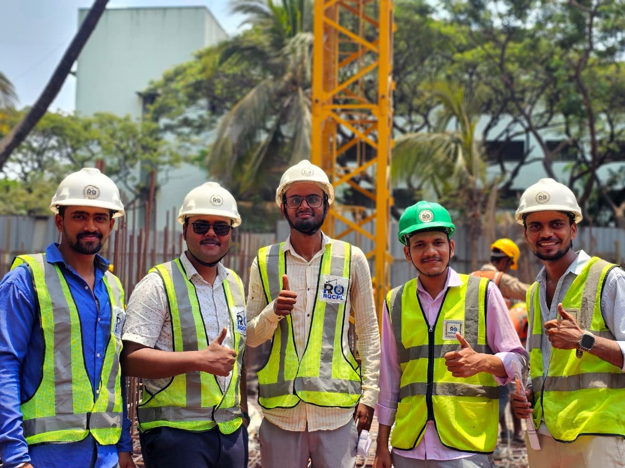 Execution team members at the Bhoomi Pooja ceremony on site before the start of groundwork
