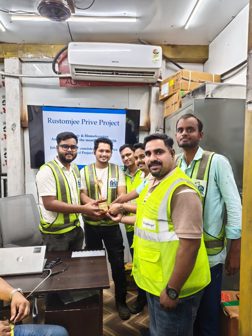 July month Roadmap safety winner award in Rustomjee all projects